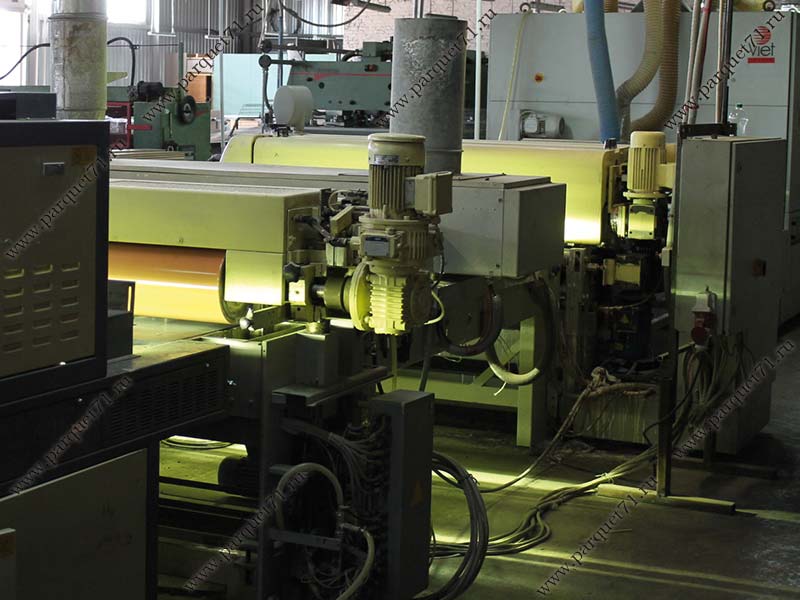 Processing of wooden blanks, UV curing