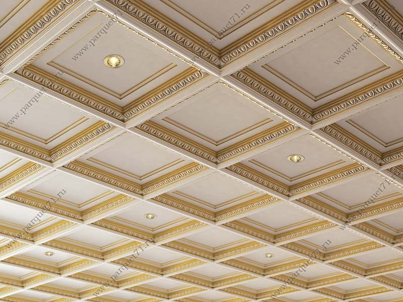 Wooden coffered ceiling
